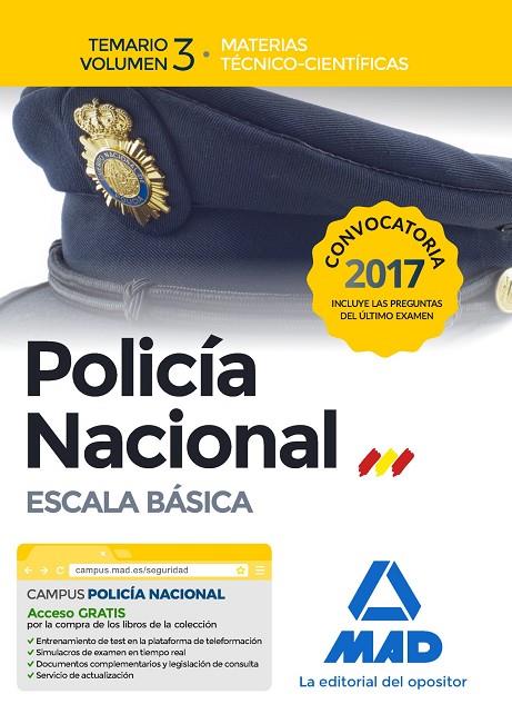 POLICÍA NACIONAL ESCALA BÁSICA. TEMARIO VOLUMEN 3 | 9788414204702 | AA.VV.