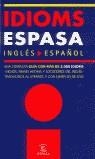 IDIOMS ESPASA INGLES/ESPAÑOL | 9788467001983 | ANDREW CONEY