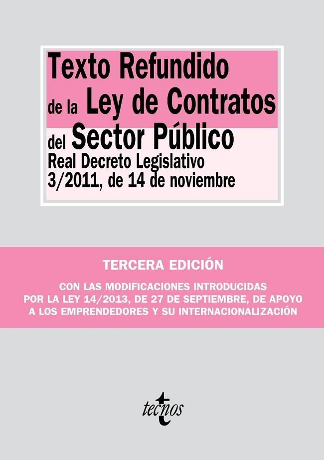 TEXTO REFUNDIDO DE LA LEY DE CONTRATOS DEL SECTOR PÚBLICO | 9788430960842 | EDITORIAL TECNOS