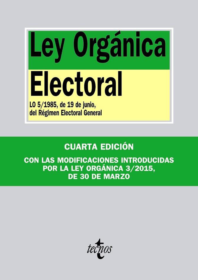 LEY ORGÁNICA ELECTORAL | 9788430965953 | EDITORIAL TECNOS
