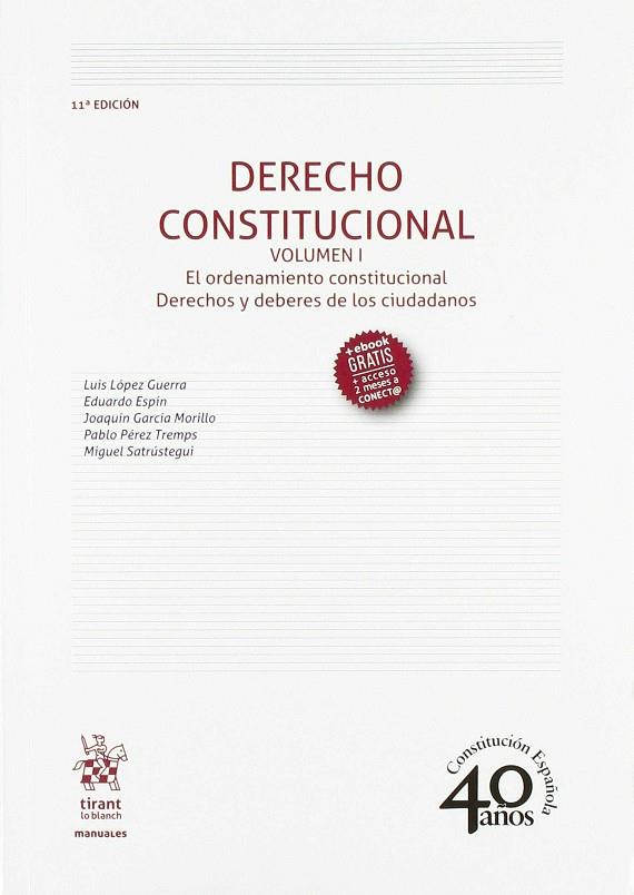 DERECHO CONSTITUCIONAL VOLUMEN I | 9788491907329 | LÓPEZ GUERRA, LUIS