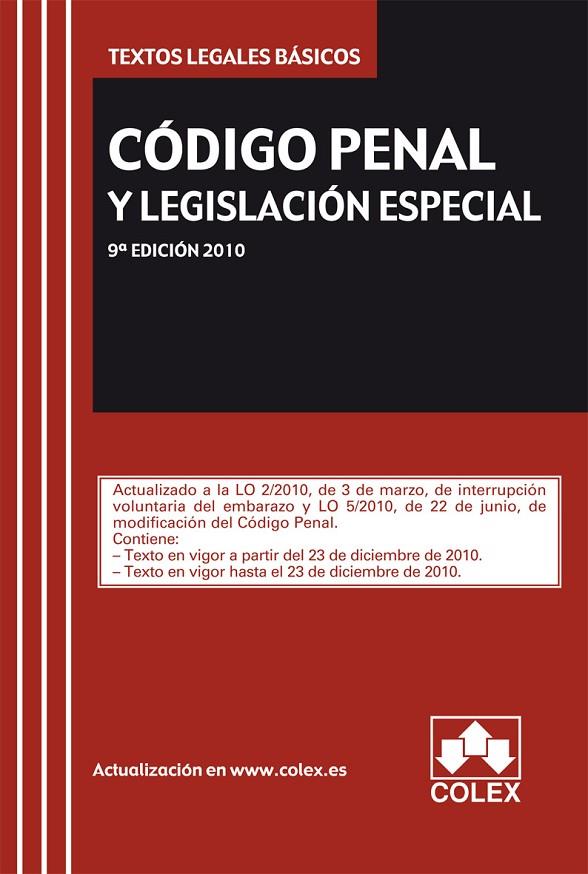 CODIGO PENAL Y LEGISLACION ESPECIAL TEXTO LEGAL BASICO 2011 | 9788483423059 | AA.VV.