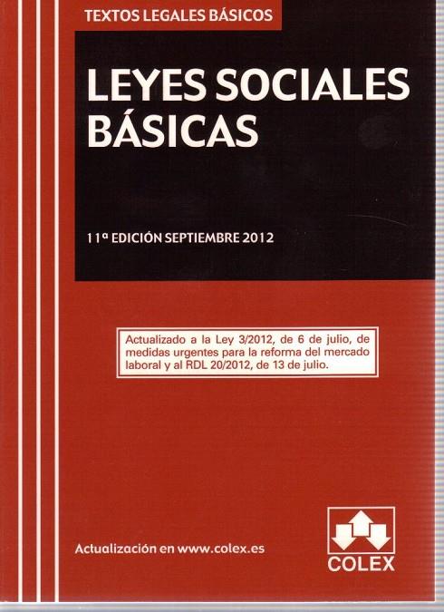 LEYES SOCIALES BASICAS SEPTIEMBRE 2012 | 9788483423554 | AA.VV.
