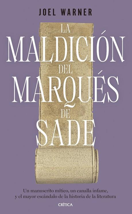 LA MALDICIÓN DEL MARQUÉS DE SADE | 9788491995876 | WARNER, JOEL