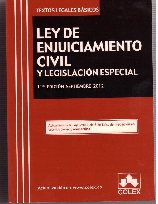 LEY DE ENJUICIAMIENTO CIVIL Y LEGISLACION SEPTIEMBRE 2012 | 9788483423523 | AA.VV.