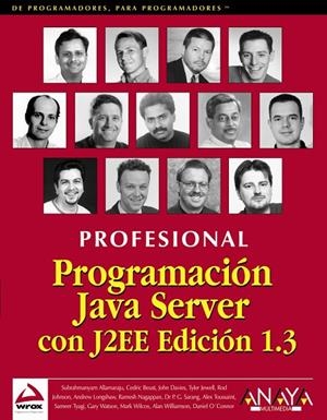 PROGRAMACION JAVA SERVER CON J2EE EDICION 1.3 | 9788441513587 | AAVV