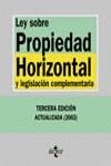 PROPIEDAD HORIZONTAL Y LEGISLACION COMPLEMENTARIA ED 2002 | 9788430938872 | LASARTE ÁLVAREZ, CARLOS/FELIU REY, MANUEL I.