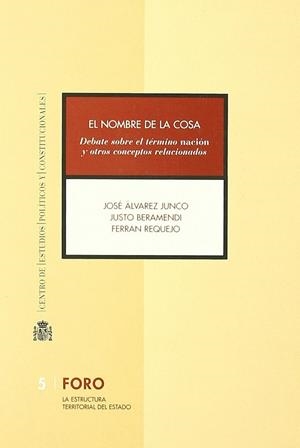 NOMBRE DE LA COSA : DEBATE SOBRE EL TERMINO NACION Y OTRO | 9788425913143 | ALVAREZ JUNCO, JOSE