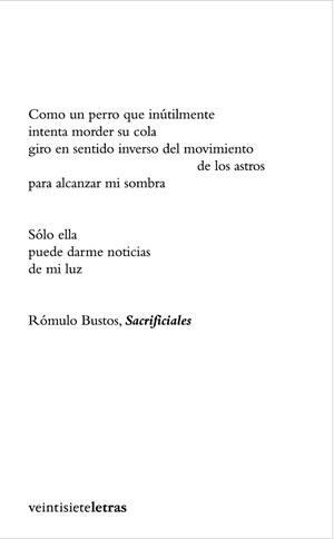 SACRIFICIALES | 9788493596903 | BUSTOS, ROMULO