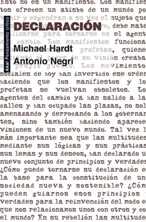 DECLARACION | 9788446037262 | HARDT, MICHAEL / NEGRI, ANTONIO