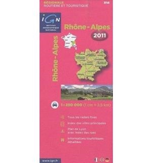 RHONE-ALPES 1:250.000 -IGN REGIONALE 2011 | 9782758523352