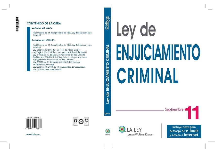 LEY DE ENJUICIAMIENTO CRIMINAL 2011 | 9788481269307 | REDACCIÓN LA LEY