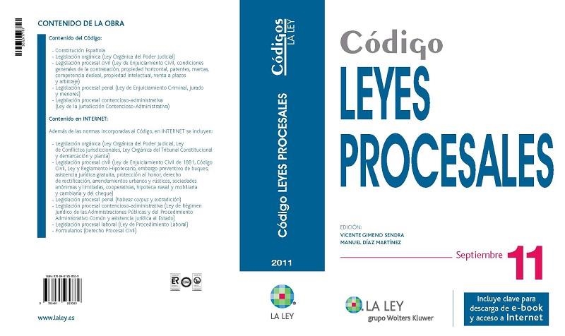 CODIGO DE LEYES PROCESALES 2011 + AGENDA | 9788481269369 | GIMENO SENDRA, VICENTE