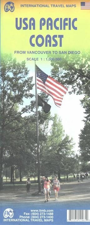 USA PACIFIC COAST 1:1.000.000 VANCOUVER TO SAN DIEGO -ITMB | 9781553412465