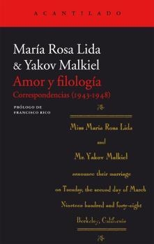 AMOR Y FILOLOGÍA | 9788416748150 | YAKOV MALKIEL/MARÍA ROSA LIDA