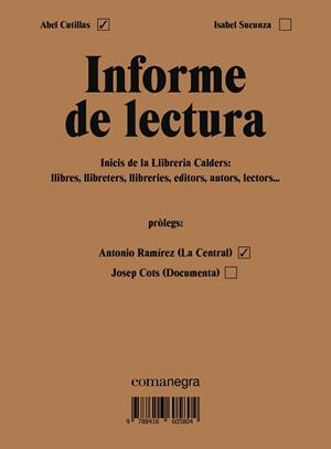 INFORME DE LECTURA | 9788416605804 | CUTILLAS ALBERICH, ABEL / SUCUNZA ALFONSO, ISABEL