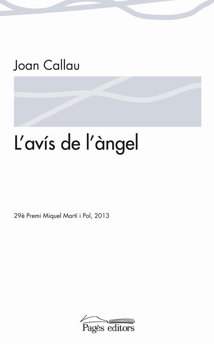 L'AVÍS DE L'ÀNGEL | 9788499755038 | CALLAU FORTUNA, JOAN