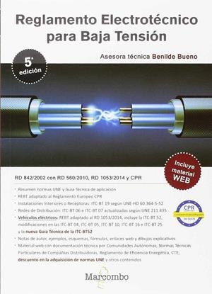 REGLAMENTO ELECTROTÉCNICO PARA BAJA TENSIÓN 5ªED. | 9788426726421 | BUENO GONZALEZ, BENILDE