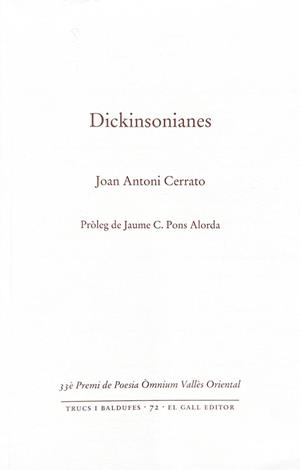 DICKINSONIANES | 9788419321169 | JOAN ANTONI, CERRATO