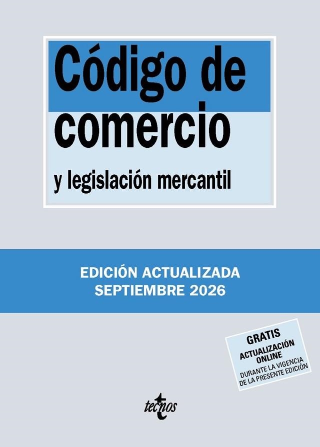 CÓDIGO DE COMERCIO Y LEGISLACIÓN MERCANTIL (2026) | 9788430994366 | EDITORIAL TECNOS