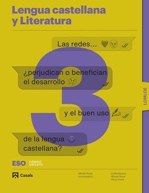 LENGUA CASTELLANA Y LITERATURA 3 ESO LOMLOE | 9788421874165 | AA.VV