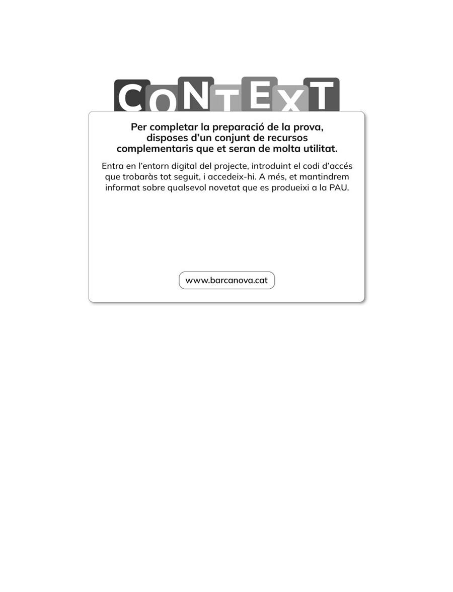 CONTEXT CATALUNYA. 2027. LLENGUA CATALANA I LITERATURA. PAU | 9788448967130 | PÉREZ DÍEZ, ANA / SOLER CANALS, MERCÈ / VILA SUBIRANAS, MARTA