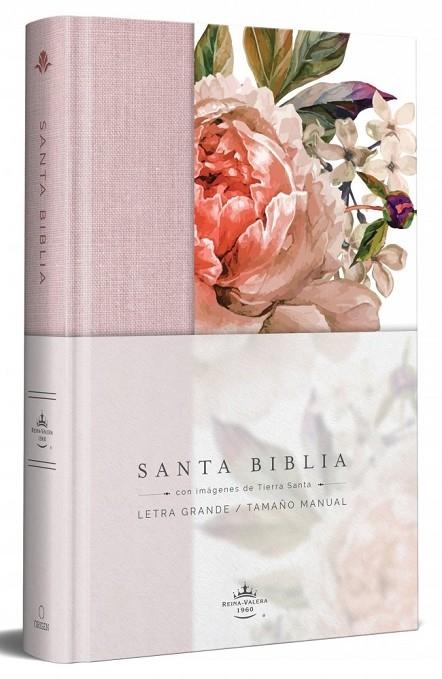 BIBLIA REINA VALERA 1960 LETRA GRANDE. TAPA DURA, TELA ROSADA CON FLORES, TAMAÑO | 9781644733875