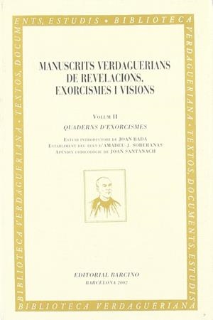 MANUSCRITS VERDAGUERIANS DE REVELACIONS  II | 9788472267046 | VERDAGUER