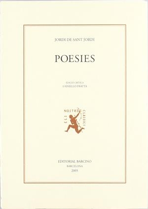 POESIES -JORDI DE SANT JORDI- | 9788472267169 | JORDI DE SANT JORDI