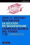 LECCION DE SHAKESPEARE CONSEJOS ACERCA DEL PODER Y EL LIDERA | 9788449310836 | WHITNEY, JOHN - PACKER, TINA